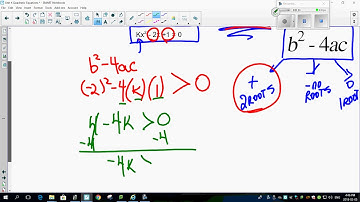 Unit 4 4 8 Using the Discriminant to Determine a k Value