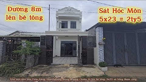 Kế bên Cầu Lớn Hóc Môn, Nhà mặt tiền đường 8m chuẩn bị lên bê tông, đường thông dân đông.