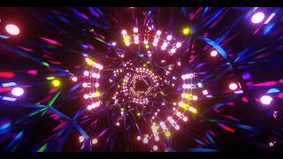 4k TV 10 hour Metallic color party disco light tunnel crazy VJ loop selection -Big screen visuals