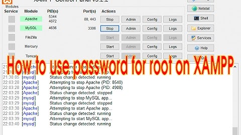 Cách đặt mật khẩu cho tài khoản root trên XAMPP