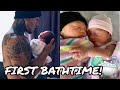 NEW BORN TWINS BATH ROUTINE!!