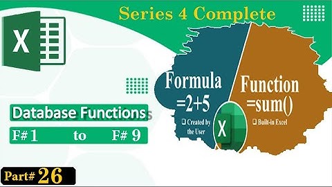 Ms Excel 2010 Full Tutorial Class # 61 Functions and Formulas | Excel Database Functions in Pashto