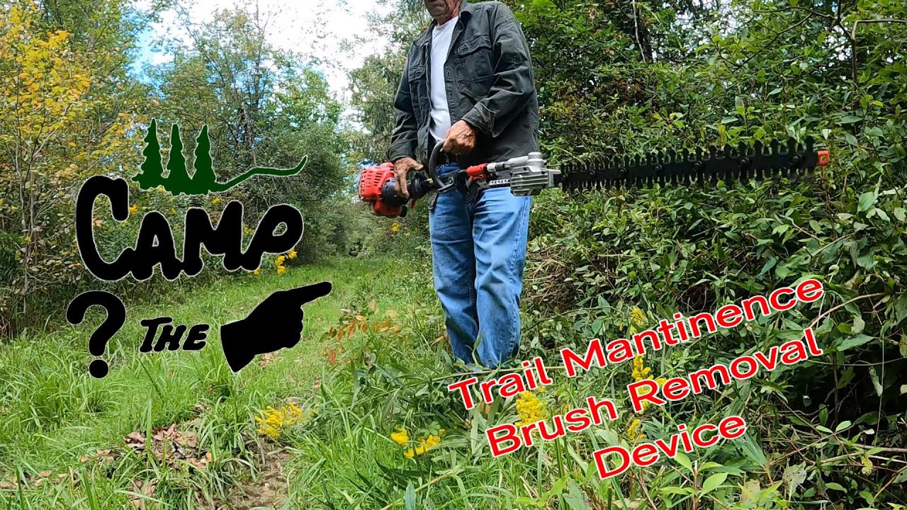 Using Hedge trimmer to clean trails ! - YouTube