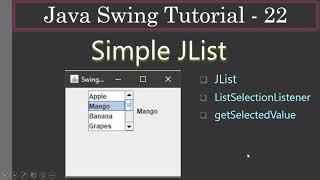 JList and ListSelectionListener | Java Swing Tutorial #22