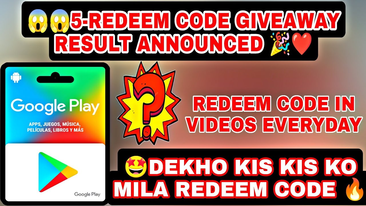 5 REDEEM CODE GIVEAWAY RESULTS ANNOUNCED 🎉|100% REAL REDEEM CODE ...