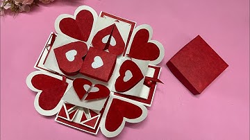 DIY Explosion Box  |  2 Layer Explosion Box Tutorial | Valentine Gift idea | Anniversary gift idea