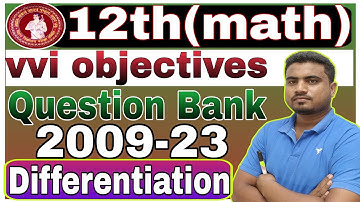 Differentiation question bank 2009-23 objective question🔥Hot tricks 🔥12th math differentiation//