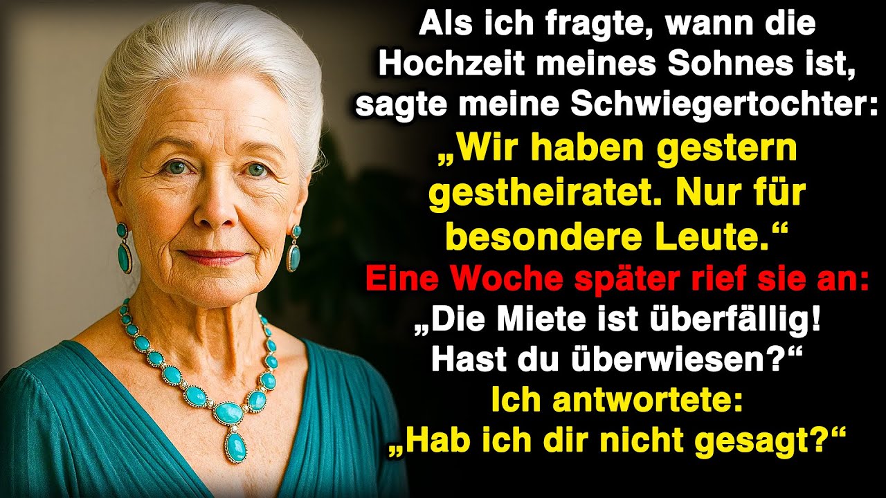 Als ich fragte, wann die Hochzeit ist, sagte meine Schwiegertochter: 