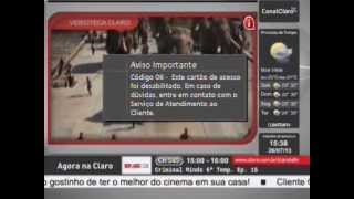 Claro Tv Mensagem Sobre Telecine E Guia Interativo