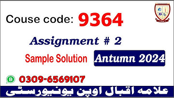 Aiou 9364 assignment 2 Autumn 2024 solutions   @picksPK