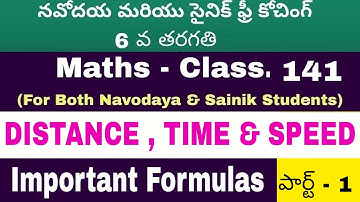 Time Speed Distance||Time||Speed||Distance||Navodaya||Sainik||RMS||SSC||BANKS||ARITHMETIC||APTITUDE|