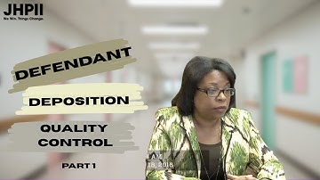 Defendant Deposition-Quality Control Personnel
