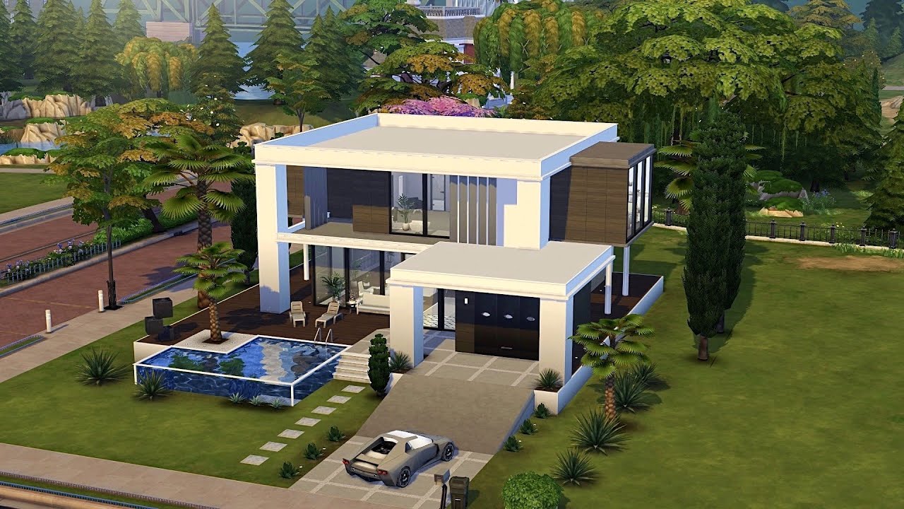 Base Game Modern House • The Sims 4 • No CC | Speed Build - YouTube