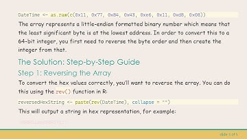 How to Convert a Hex String to a 64-bit Integer Timestamp in R