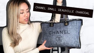 CHANEL DEAUVILLE SMALL TOTE BAG, CHARCOAL