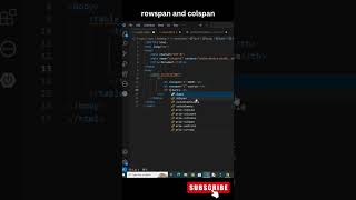 rowsapn and colspan || html tutorial || #htmltutorial #rowspan #colspan  #htmlforbeginners #viral