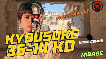 kyousuke 36-14KD FACEIT LEVEL 10 - 4000 ELO  (MIRAGE)  #cs2 #kyousuke #falcons