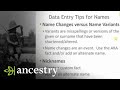 Many Names, One Person:  Data Entry Tips for All that Information | Ancestry