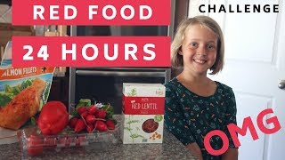 24 HOURS EATING ONLY RED FOOD CHALLENGE