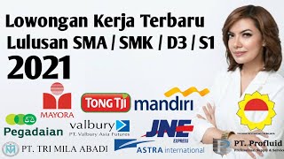 Lowongan Kerja Lulusan SMA/SMK Terbaru 2021