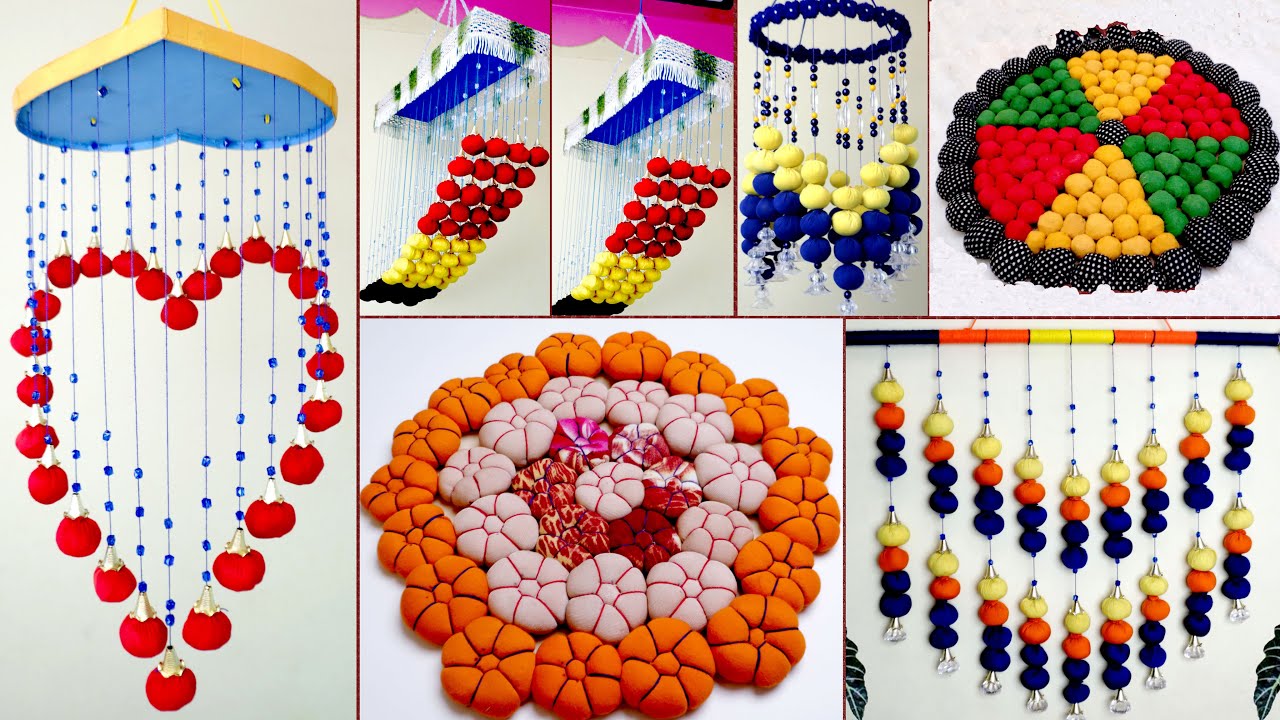 8 Wall Hanging Ideas || Best Out of Waste Old Clothes Reuse || Handmade ...