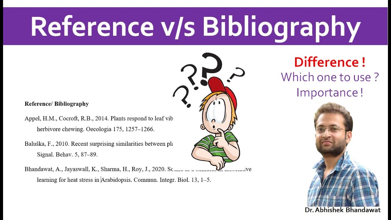 difference between reference and bibliography in research