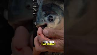 This fish has human teeth… 💀  #pacu #weirdfish #animalfacts #viralvideo #fyp #nature #wildlife