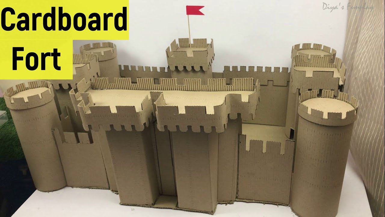 Cardboard fort making | Cardboard castle model | DIY fort | DIY castle ...