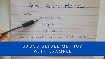 Gauss Seidel iteration Method in Urdu with Example |Numerical analysis | gauss seidel method - Hindi