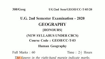 University of kalyani B. Sc  Geography Hons 2 semester Examination-2020/course code:GEOH/CC-T-03