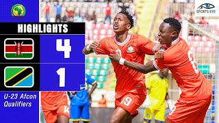 Kenya BEATS Tanzania 4-1 U-23 AFCON Qualifier| Kenya vs Tanzania All Goals Highlights 