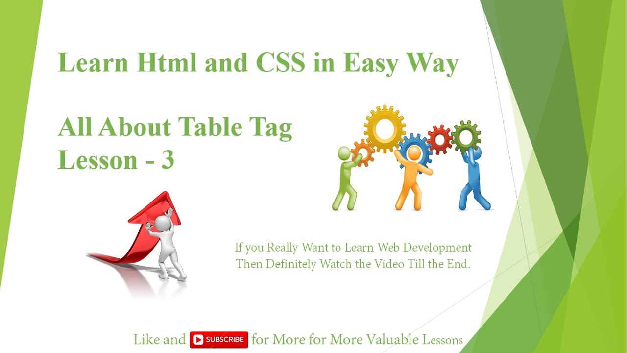 3. Working with table Tag | All About Table Tag - YouTube