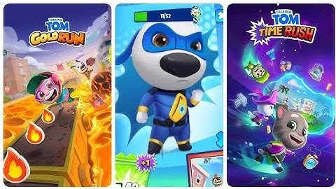 MY TALKING HANK HERO DASH VS MY TALKING HANK TIME RUSH VS MY TALKING HANK GOLD RUN (LAVA ESCAPE)