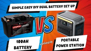 100Ah Lithium Battery vs Portable Power Station. | How to Power a Fridge in a Van