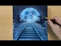 Full Moon Painting / Acrylic Painting / STEP by STEP #187
