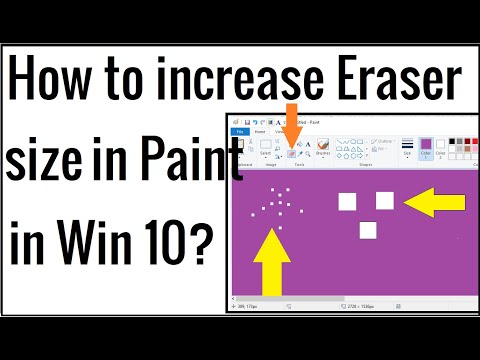 How to increase eraser size in paint on windows 10?