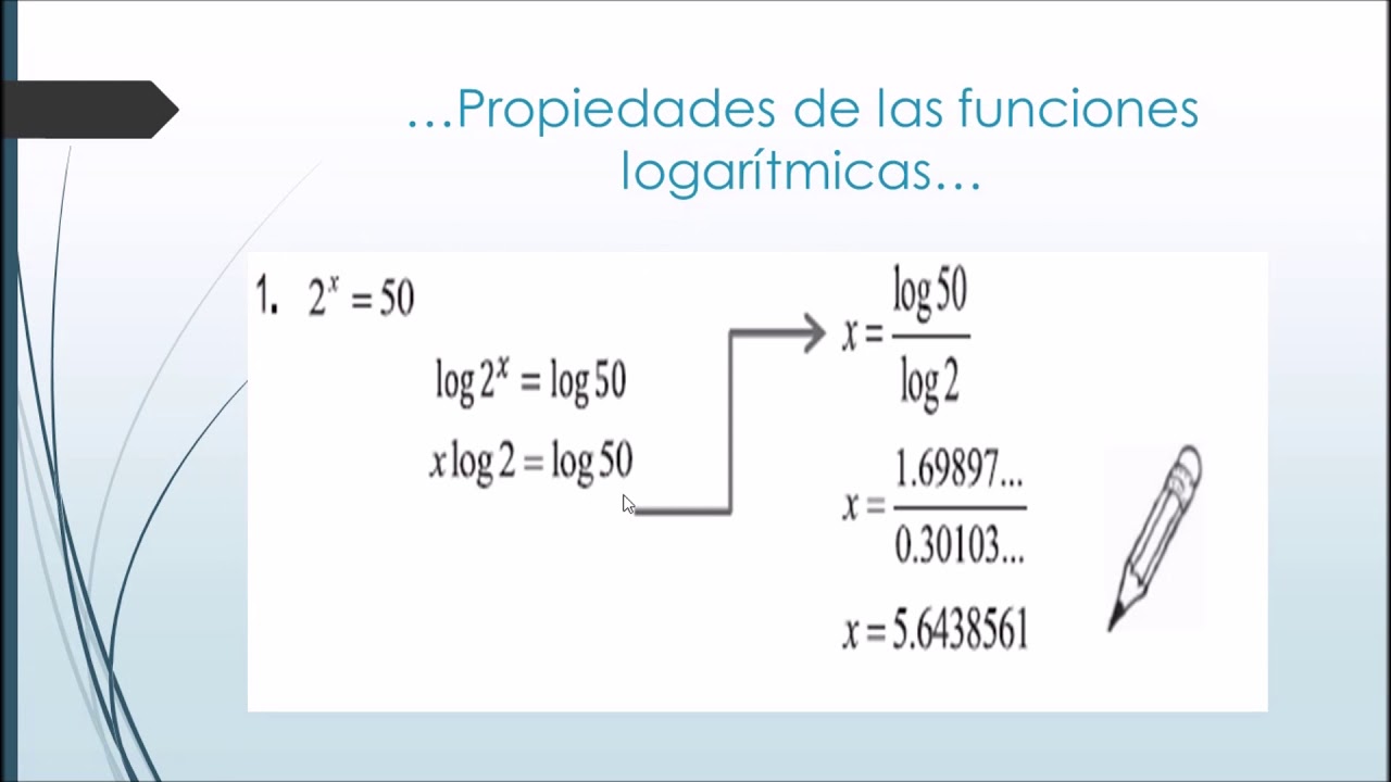 Propiedades de funciones logarítmicas. YouTube