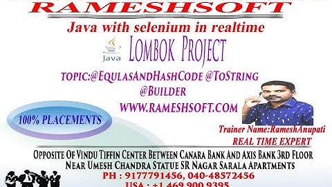 RAMESHSOFT||LOMBOK PROJECT||@EQUALSANDHASHCODE ,@TOSTRING AND @BUILDER