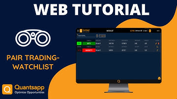 Pair Trading Watchlist Web App Demo || Web Tutorial (English) || Quantsapp #Options Analytics Tool