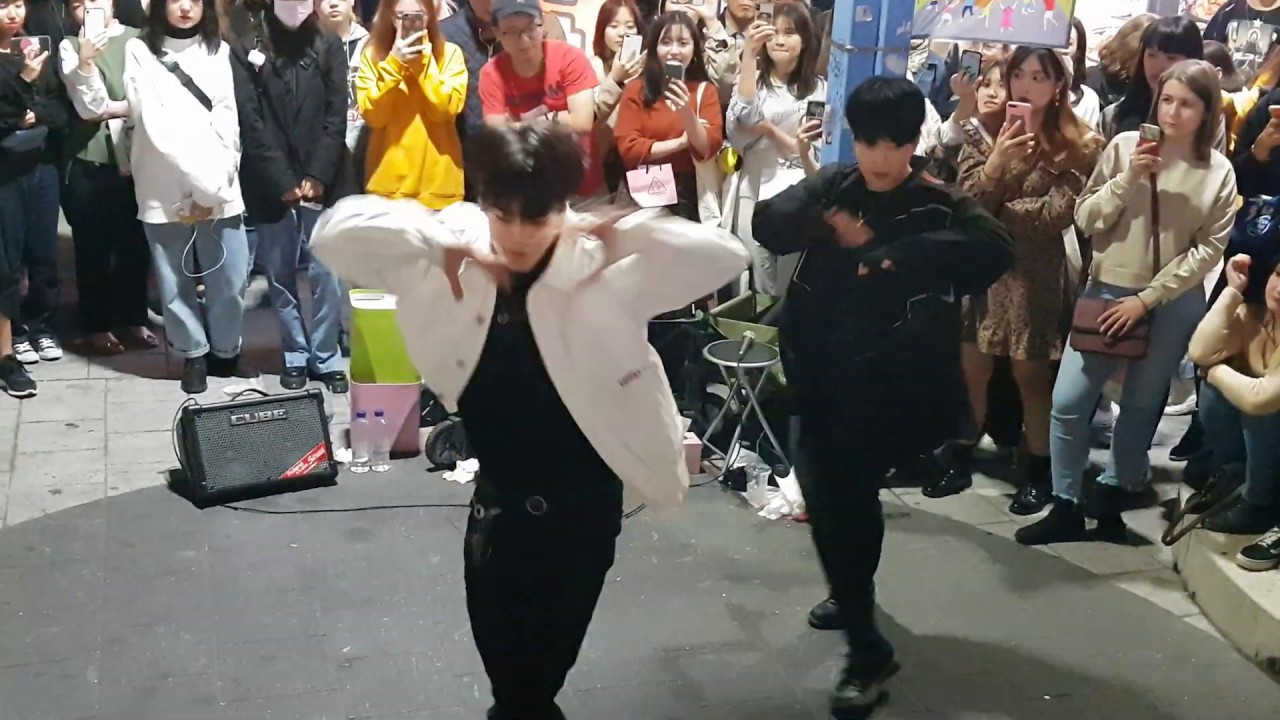 20191023 홍대 퍼포먼스팀 엠와이엠(MYM:김효진-김영원) 합동버스킹 14 - 宣告 (Love Shot) _ EXO