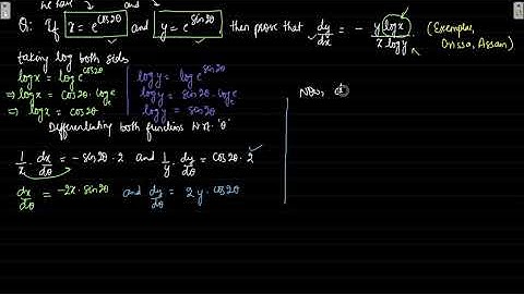 Differentiation - [EXEMPLAR, ORISSA, ASSAM] Parametric Differentiation - Example#1