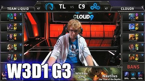Team Liquid vs Cloud 9 | S5 NA LCS Summer 2015 Week 3 Day 1 | TL vs C9 W3D1 G3 Round 1