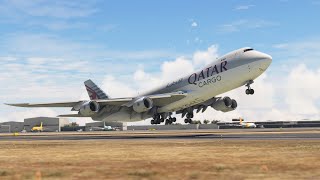 DANGEROUS AIRPLANE LANDING!!! QATAR AIRWAYS Bowing 747 Landing At Lisbon Airport MFS2024