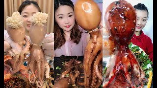 【China mukbang octopus challenge 】 asmr amazing mukbang seafood eating show compilation