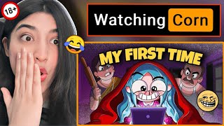 Reaction on First Time Watching Corn 🌽| Corn addiction | watching corn reaction #reactions 