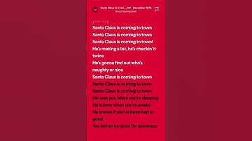 Thumbnail of Bruce Springsteen - Santa Claus Is Comin’ To Town #hits #tiktok #spotifylyrics #viralhits #christmas