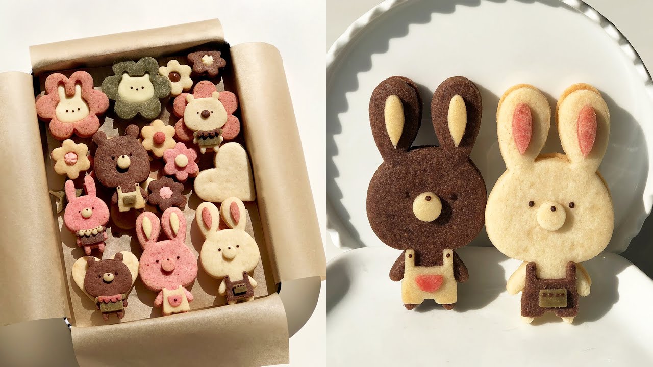 Cute Baby animals Cookie Box recipe 절정의 귀여움!! 크림치즈 버터 크림 샌드위치 쿠키 박스