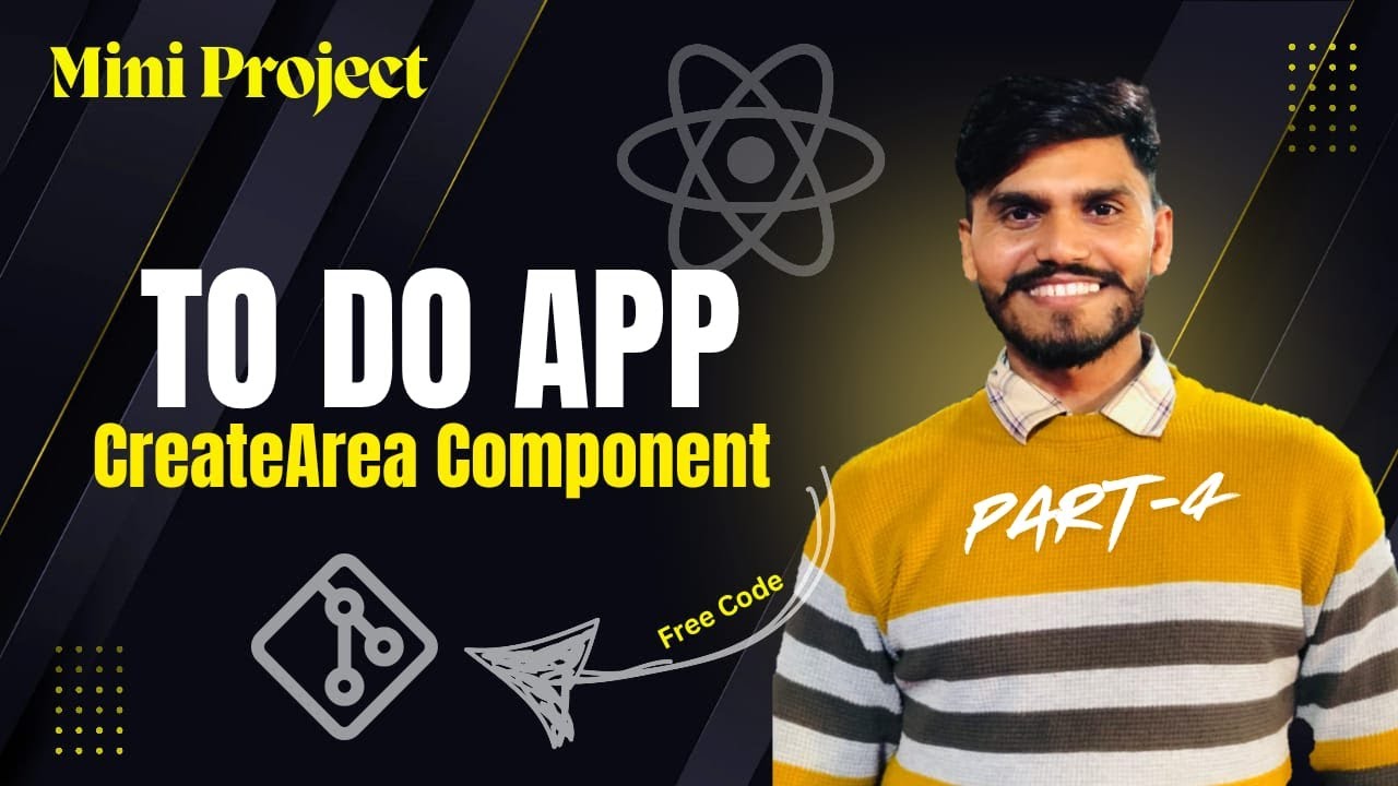 CreateArea Component – React & Material UI Todo App | Part 4 - YouTube