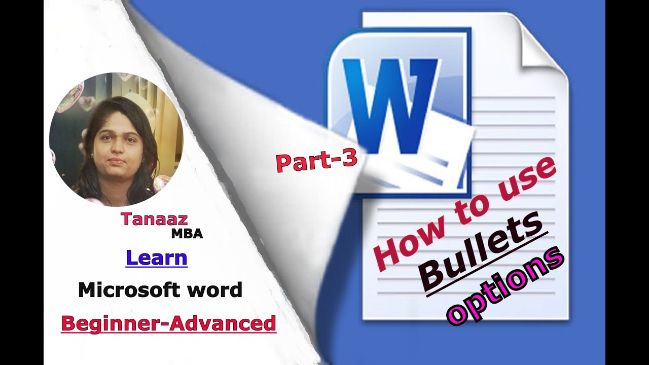 How to use Bullets Options in Ms Word - Part-3 - YouTube