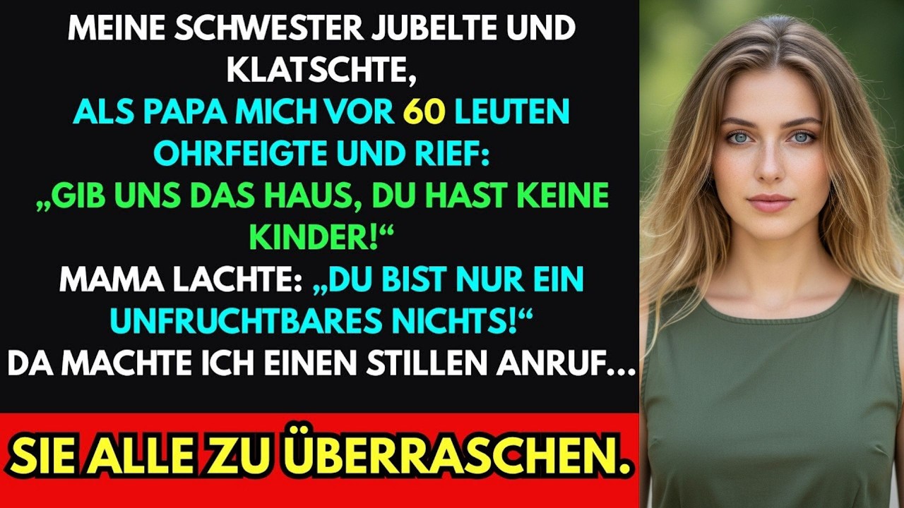 Meine Schwester jubelte, als mein Vater mich vor 60 Leuten ohrfeigte Also rief ich still jemanden an